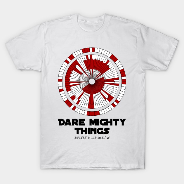 Dare Mighty Things Perseverance Mars Rover Landing Binary Code Pattern T-Shirt by star trek fanart and more